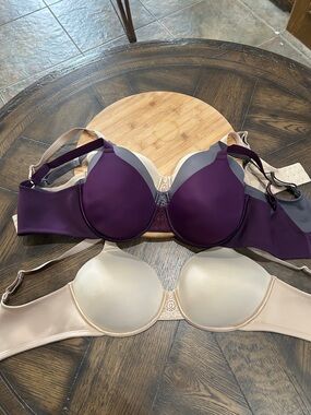 Vanity Fair Bras lot of 4 Nude Gray Plumb T-Shirt Bras 3 w/ underwire 1 wo 36DD